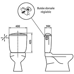 Regiplast - Réservoir Registar attenant 2150 3/6 L double débit - 2150