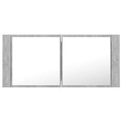 Acheter Maison Chic Armoire de salle de bain,Meuble de rangement,Meuble haut à miroir LED Gris béton Acrylique -GKD585815