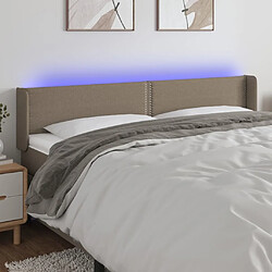 Maison Chic Tête de lit moderne à LED lumineuse pour chambre - Décoration de lit Taupe 163x16x78/88 cm Tissu -MN11072