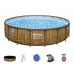 Piscine tubulaire Power Steel SwimVista avec hublots ronde 5,49 x 1,22 m - Bestway