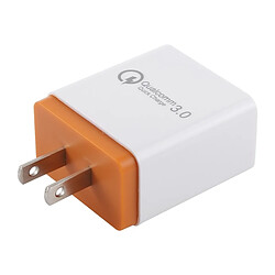 Wewoo Chargeur 2.1A 3 ports USB rapide de voyage, prise américaine (Orange)