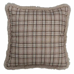 Paris Prix Coussin Déco Imprimé Quadrille 45x45cm Beige