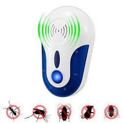 Wewoo 4W électronique ultrasonique anti moustique blanc et bleu rat Mouse cafard insecte antiparasitaire répulsif, US Plug, AC 90-250 V +