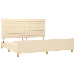 Acheter Maison Chic Lit adulte - Cadre Structure de lit avec tête de lit Contemporain Crème 200 x 200 cm Tissu -MN71131