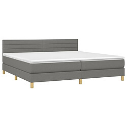 Avis vidaXL Sommier à lattes de lit et matelas et LED Gris foncé 200x200 cm