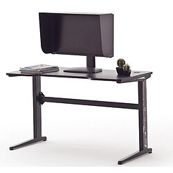 Pegane Bureau d'ordinateur avec LED coloris noir - Longueur 120 x Hauteur 73 x Profondeur 60 cm