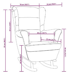 vidaXL Fauteuil à bascule et pieds en bois d'hévéa Gris clair Velours pas cher