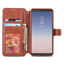 Acheter Wewoo Housse Coque Pour Galaxy A7 2018 AZNS Texture du mollet Etui en cuir avec rabat horizontal magnétique PU supportfentes cartes et cadre photo Marron