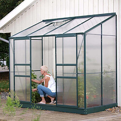 Vitavia Serre de jardin en polycarbonate 4 mm et aluminium vert emeraude avec embase Ida 131. x 255.00 x 222.00 cm.