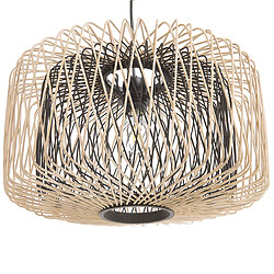 Beliani Lampe suspension JAVARI Bambou Bois clair pas cher