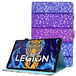 Etui en PU plein motif cousu, anti-chute avec support et porte-cartes pour votre Lenovo Legion Y700 TB-9707F - Sables mouvants colorés