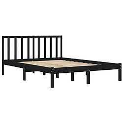 Avis vidaXL Cadre de lit sans matelas noir 120x190 cm bois de pin massif