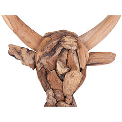 Beliani Figurine murale BULL HEAD Animal Bois Bois clair pas cher