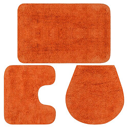 vidaXL Jeu de tapis de salle de bain 3 pcs Tissu Orange