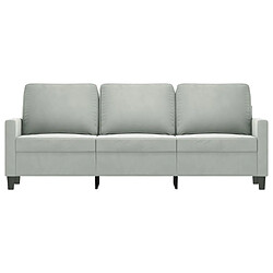 Avis Maison Chic Canapé à 3 places,Canapé droit,Sofa de Salon,Banquette Gris clair 180 cm Velours -GKD826495