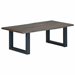 Maison Chic Table basse pour salon | Table à café avec bord naturel Gris 115x60x40 cm Bois d'acacia -GKD15634