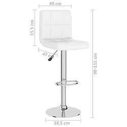 vidaXL Tabouret de bar Blanc Similicuir pas cher