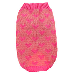 chandail de chien mignon automne hiver avec un beau motif de coeur rose tricot