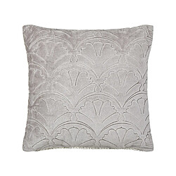 Beliani Coussin GLORIOSA Coton 45 x 45 cm Géométrique Gaufré Gris clair