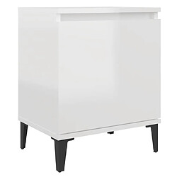 vidaXL Table de chevet avec pieds en métal blanc brillant 40x30x50 cm