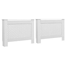 vidaXL Cache-radiateurs 2 pcs Blanc 112x19x81,5 cm MDF