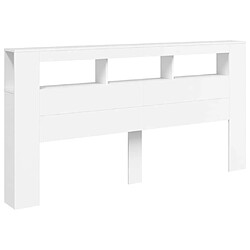 Avis Maison Chic Tête de lit moderne à LED lumineuse pour chambre - Décoration de lit blanc 200x18,5x103,5 cm bois d'ingénierie -MN79505