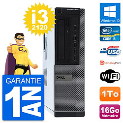 PC Dell OptiPlex 990 DT Intel i3-2120 RAM 16Go Disque Dur 1To Windows 10 Wifi - Occasion