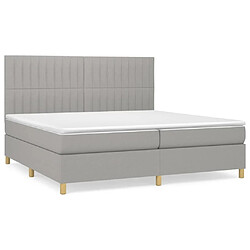 Maison Chic Lit Adulte - Lit simple Lit à sommier tapissier avec matelas moelleux - Meuble de Chambre - Gris clair 200x200cm Tissu -MN22787