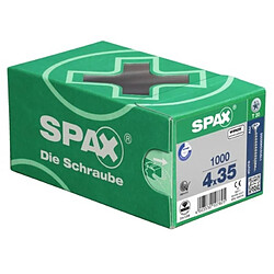 Spax Vis à bois aggloméré tête fraisée empreinte Torx acier zingué blanc entièrement filetées Wirox, Ø 3 mm, longueur 16 mm, boîte de