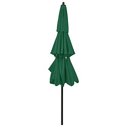 Acheter ComfortXL Parasol à 3 Niveaux Avec Mât En Aluminium Vert 3 M