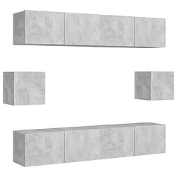 vidaXL Ensemble de meubles TV 6 pcs Gris béton Bois d'ingénierie