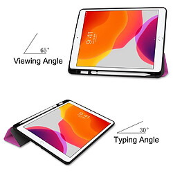 Avis Etui en PU avec support tri-pliure violet pour votre Apple iPad 10.2 (2019)