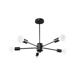 Luminaire Center Plafonnier Lango Multi Acier Noir 5 ampoules 46cm