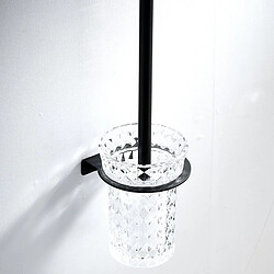 Universal Porte-brosse de toilette en acier inoxydable noir Suspension murale de toilette Brosse de toilette avec tasse Set Quincaillerie Accessoires de toilette