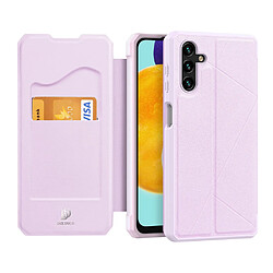 dux ducis skin x etui type bibliotheque pour samsung galaxy a13 5g rose