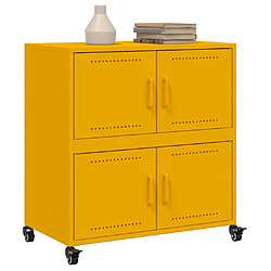 Avis vidaXL Buffet jaune moutarde 68x39x72 cm acier