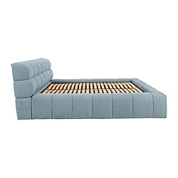 Lit coffre 180 x 200 cm - Tissu - Bleu ciel + Matelas - FORVIK de Pascal Morabito pas cher