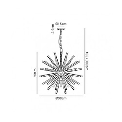 Luminaire Center Suspension 16 ampoules Brun oxydé