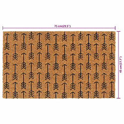 vidaXL Tapis de porte naturel 45x75 cm fibre de coco touffeté pas cher