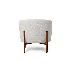 ICONIK INTERIOR Fauteuil en bois et en Bouclette Fausse Fourrure Tapissée - Boucles Blanches - Brina Blanc pas cher