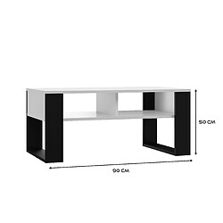 Acheter Vivaldi Table Basse Modern III Blanc Noir 90 cm