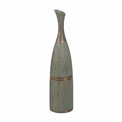 BigBuy Home Vase Vert Doré Polyrésine 14 x 14 x 60,5 cm