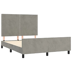 Acheter Maison Chic Cadre/structure de lit avec tête de lit pour adulte - Lit Moderne Chambre Gris clair 140x190 cm Velours -MN28034