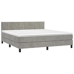 Avis vidaXL Sommier à lattes de lit avec matelas LED Gris clair 160x200 cm