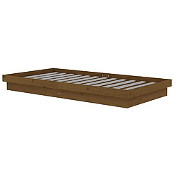 Avis vidaXL Cadre de lit sans matelas marron miel bois massif 100x200 cm