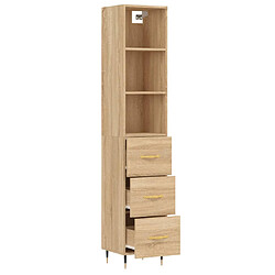 Avis vidaXL Buffet haut Chêne sonoma 34,5x34x180 cm Bois d'ingénierie