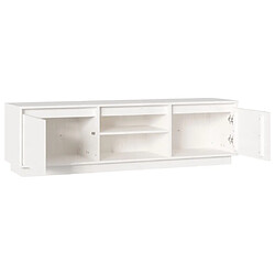 Avis vidaXL Meuble TV Blanc 140x35x40 cm Bois de pin massif