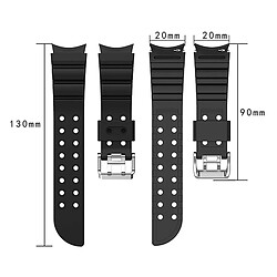 Avis Bracelet de montre en silicone 20MM compatible Samsung Galaxy Watch5/4 Classic (Noir)