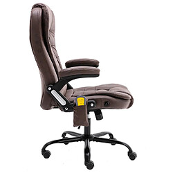 Avis Helloshop26 Chaise fauteuil siège de bureau informatique étude de massage foncé similicuir daim brun 02_0024013