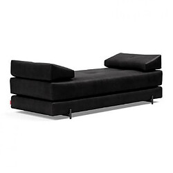 Inside 75 Méridienne design SIGMUND INDU Fanual, Black convertible lit 160*200 cm pieds Acier noir